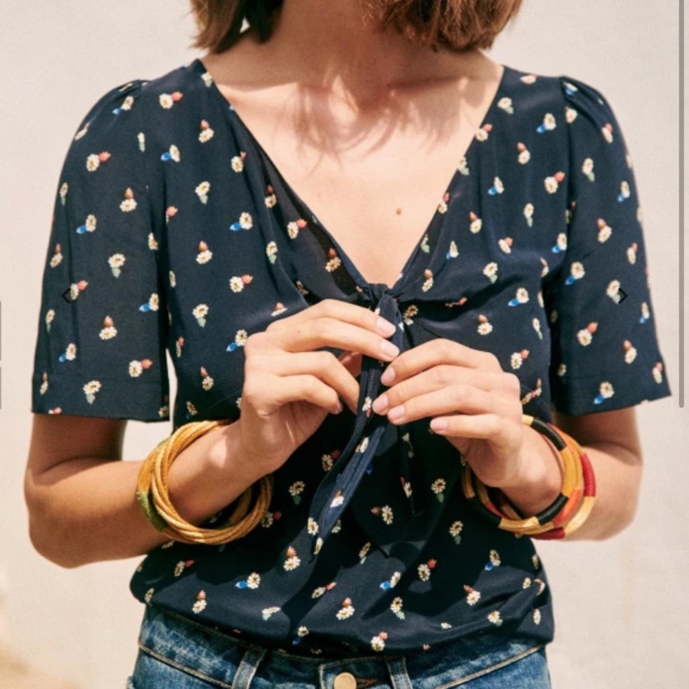 Sezane Massia Blouse Prairie Print - S/36
